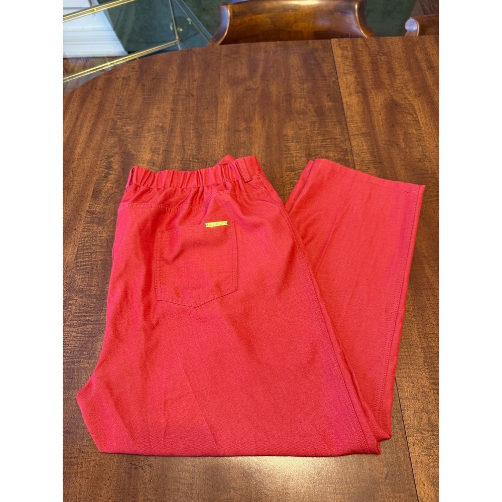 IMAN Global Chic Pants Womens 2X Short Red Stretch NWT